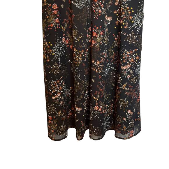 Modcloth Embellished to Perfection Black Floral Beaded Sequin A-Line Midi Dress - Picture 11 of 13